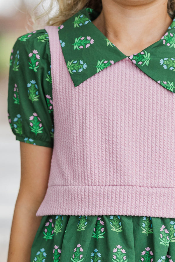 Girls: Playdate Fun Emerald Bow Print Dress