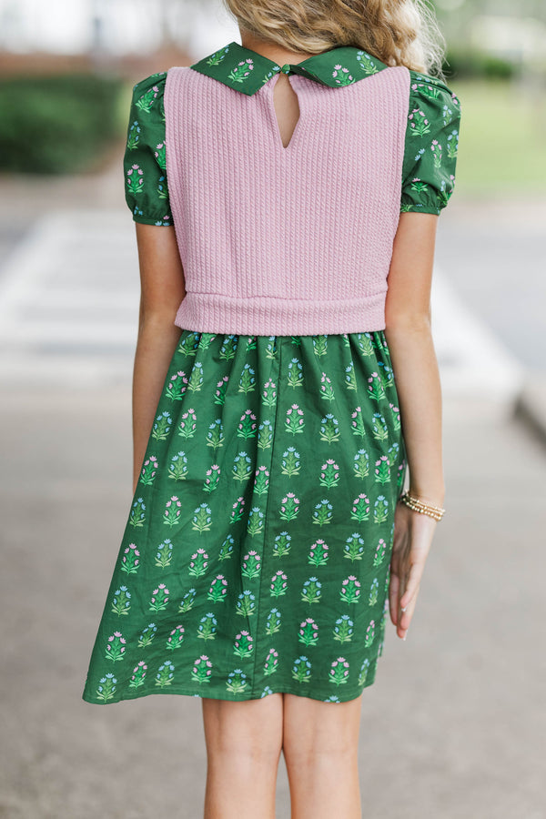 Girls: Playdate Fun Emerald Bow Print Dress