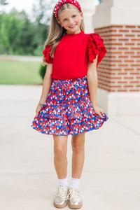 Girls: See You Out Red Ruffled Blouse