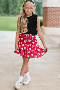 Girls: The Frill Seeker Black Ruffle Sleeve Blouse