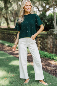 See You Soon Emerald Embellished Sweater