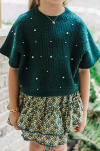 Girls: See You Soon Emerald Green Embellished Sweater