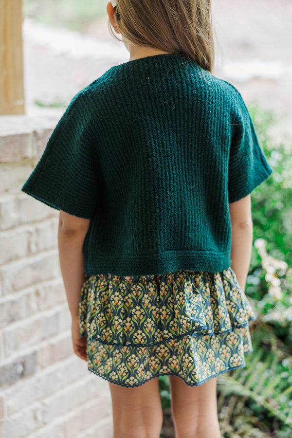 Girls: See You Soon Emerald Green Embellished Sweater