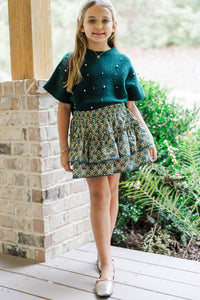 Girls: See You Soon Emerald Green Embellished Sweater