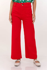 Big Dreams Red Wide Leg Jeans