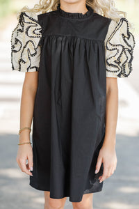 Girls: There For You Black Ruffled Dress