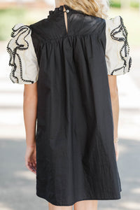 Girls: There For You Black Ruffled Dress