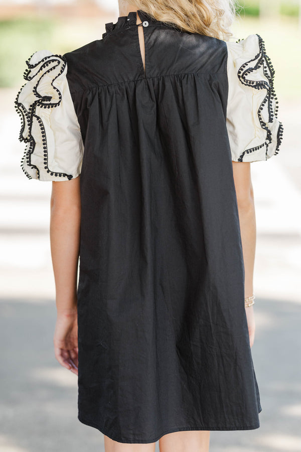 Girls: There For You Black Ruffled Dress