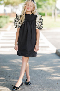 Girls: There For You Black Ruffled Dress