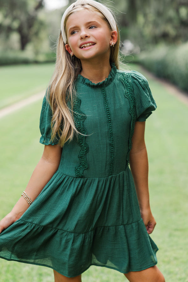 Girls: Your Fairytale Emerald Crochet Dress