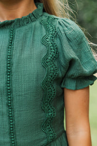 Girls: Your Fairytale Emerald Crochet Dress