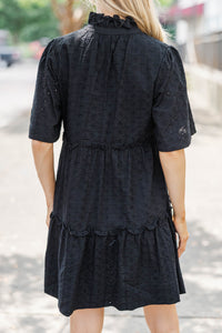 Feeling Your Best Black Eyelet Dress
