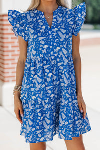 At This Time Royal Blue Eagles Dress