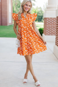 At This Time Orange Tigers Dress