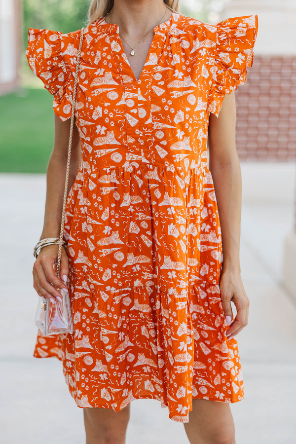 At This Time Orange Tigers Dress