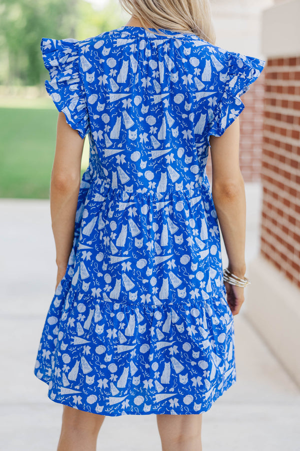 At This Time Royal Blue Wildcats Dress