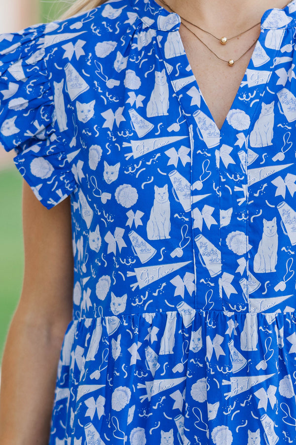 At This Time Royal Blue Wildcats Dress