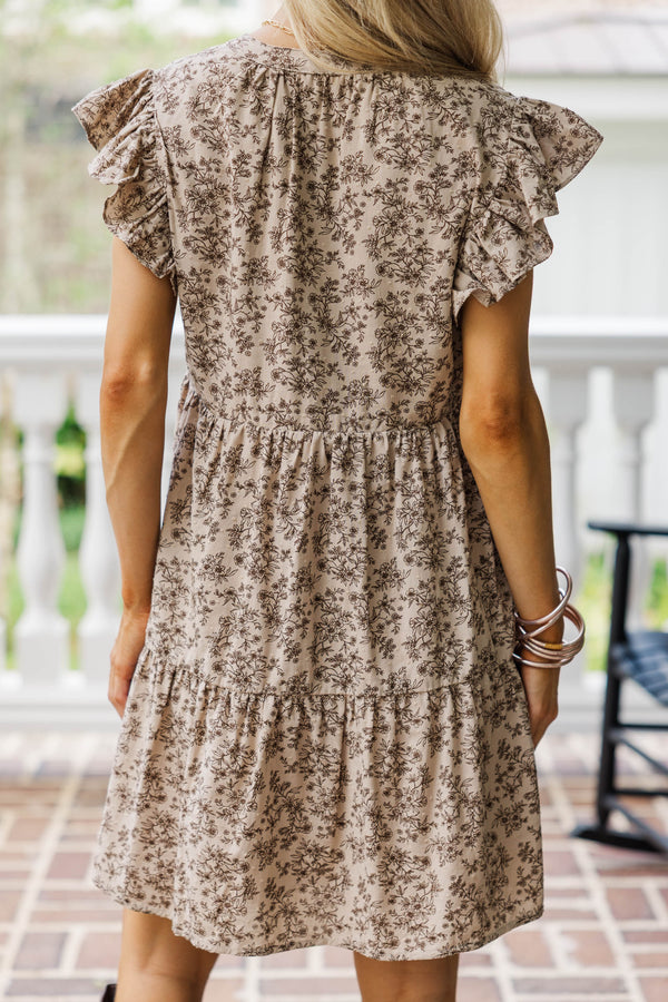 At This Time Brown Toile Dress Shop the Mint At This Time Brown Toile Dress Shop the Mint