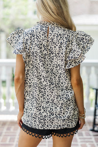 On My Heart Cream Leopard Print Blouse