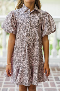 Girls: Sweet Statement Blush Leopard Print Dress