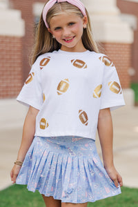 Girls: The Sadie Light Blue Spirit Print Skort Skort