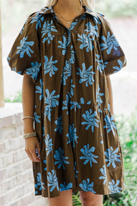 Life's What You Make It Brown Floral Dress