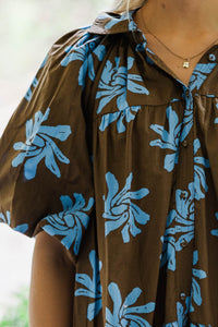 Life's What You Make It Brown Floral Dress