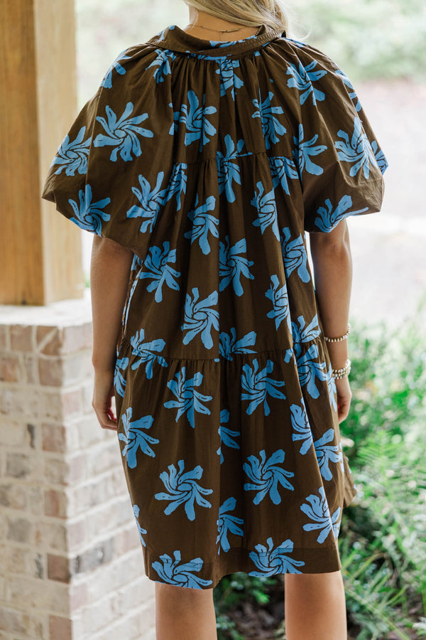 Life's What You Make It Brown Floral Dress