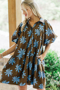 Life's What You Make It Brown Floral Dress