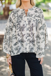 I Believe Black Toile Blouse