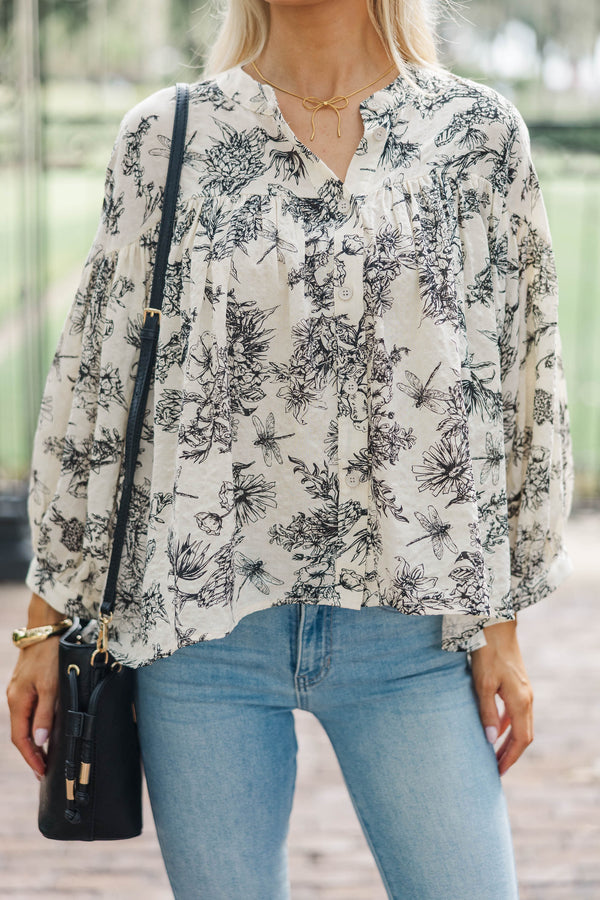 I Believe Black Toile Blouse