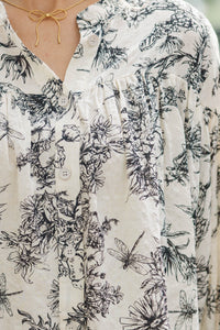 I Believe Black Toile Blouse