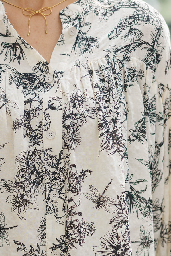 I Believe Black Toile Blouse