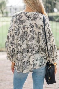 I Believe Black Toile Blouse