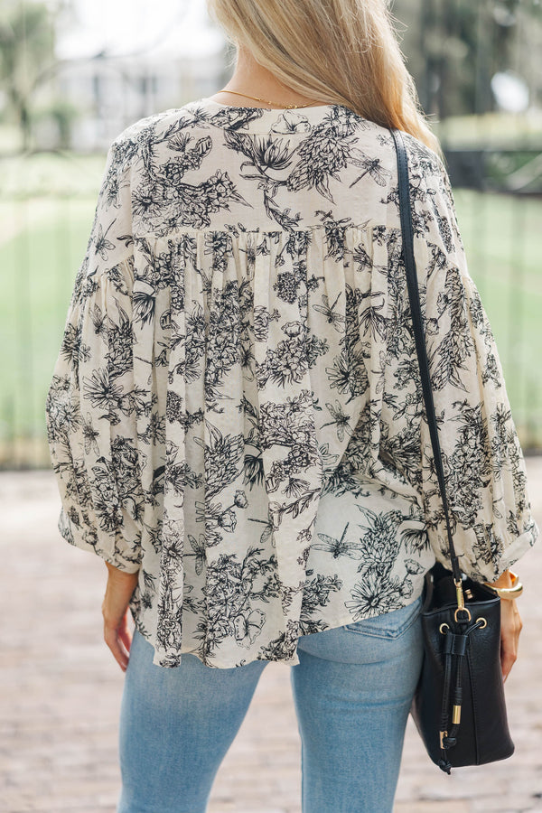 I Believe Black Toile Blouse