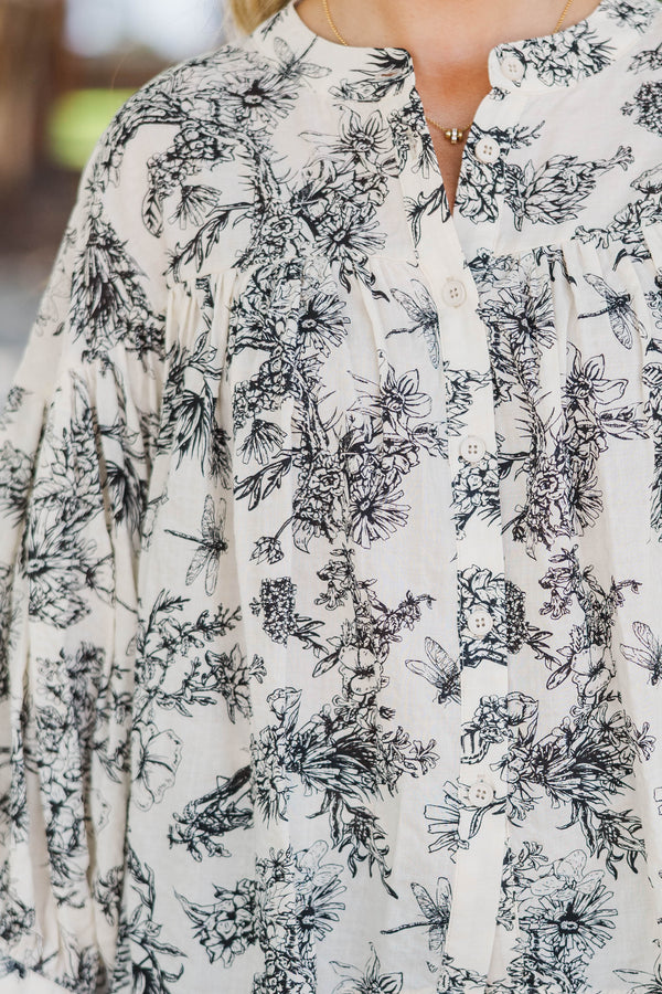 I Believe Black Toile Blouse