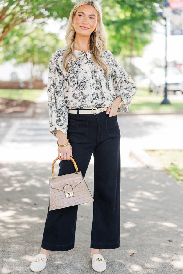 I Believe Black Toile Blouse