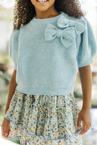 Girls: The Charlotte Light Blue Bow Sweater