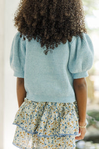 Girls: The Charlotte Light Blue Bow Sweater