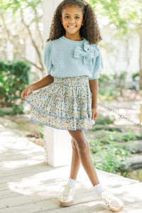 Girls: The Charlotte Light Blue Bow Sweater