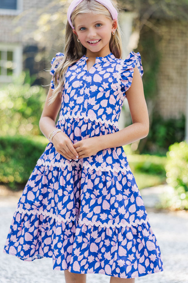 Girls: Created Beauty Navy Floral Midi Dress