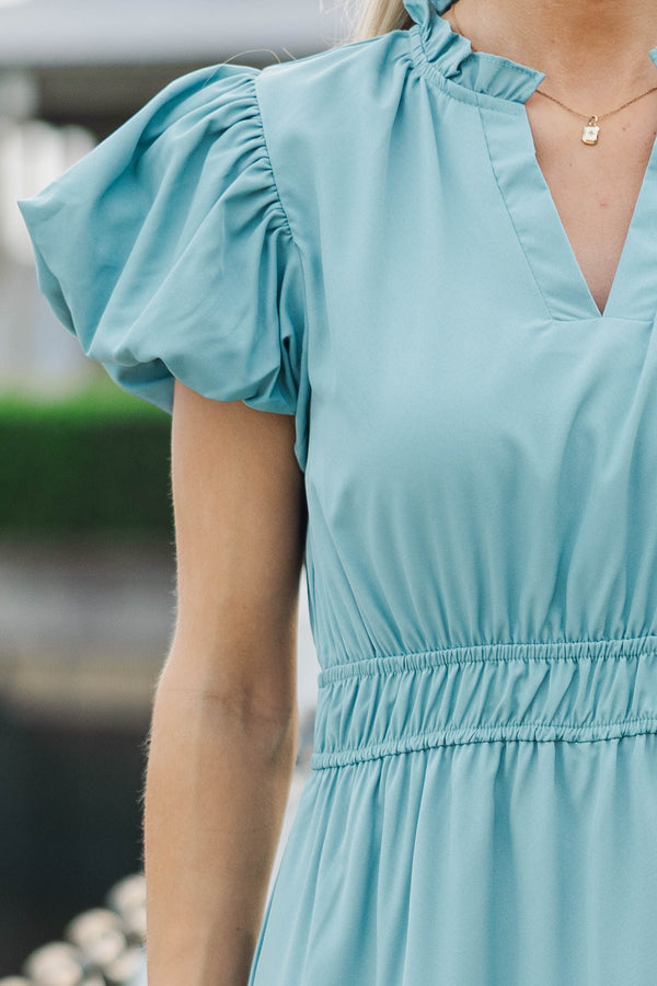 Coming Back For You Sage Green Tiered Midi Dress