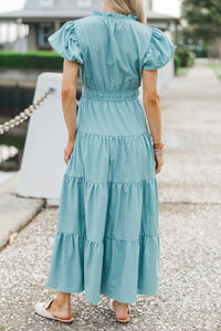 Coming Back For You Sage Green Tiered Midi Dress