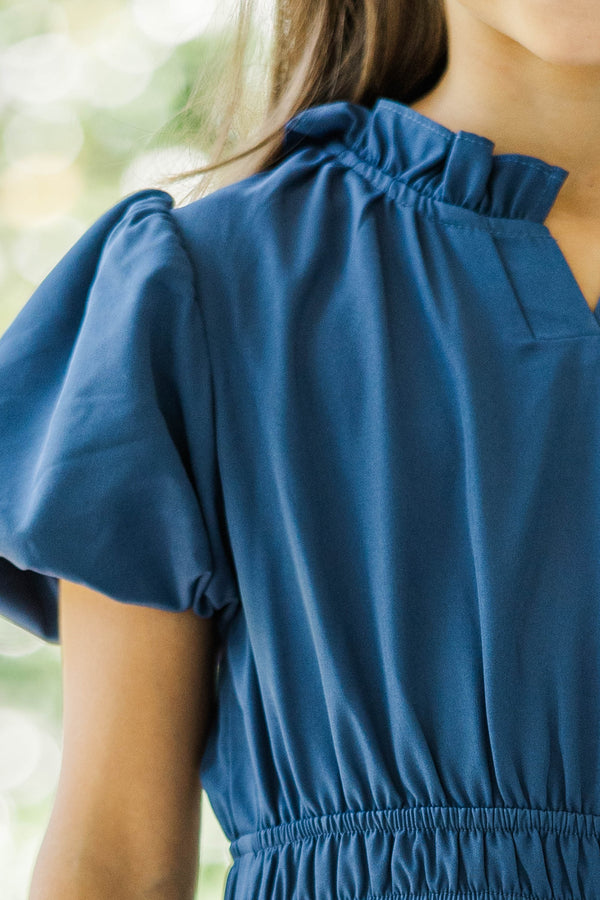 Girls: The Lily Claire Navy Blue Dress