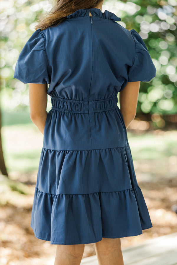 Girls: The Lily Claire Navy Blue Dress