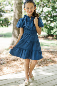 Girls: The Lily Claire Navy Blue Dress