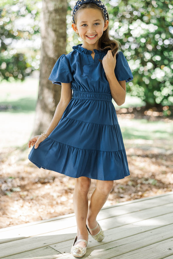 Girls: The Lily Claire Navy Blue Dress