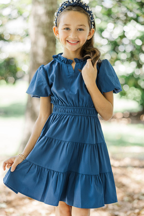 Girls: The Lily Claire Navy Blue Dress