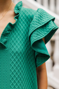 Something New Green Textured Dress