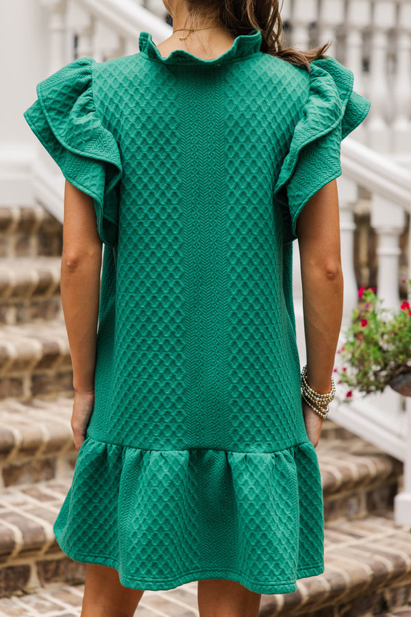 Something New Green Textured Dress
